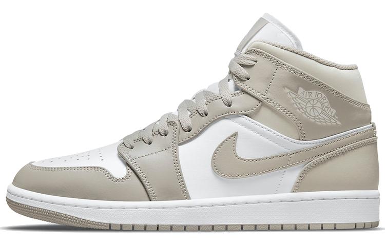 

Кеды унисекс Jordan Air Jordan 1 mid linen бежевые 44 EU, Бежевый, Air Jordan 1 mid linen