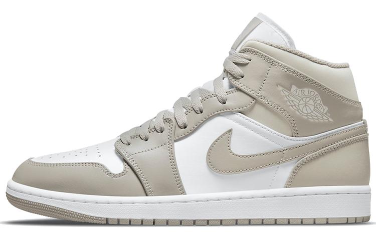 

Кеды унисекс Jordan Air Jordan 1 mid linen бежевые 43 EU, Бежевый, Air Jordan 1 mid linen