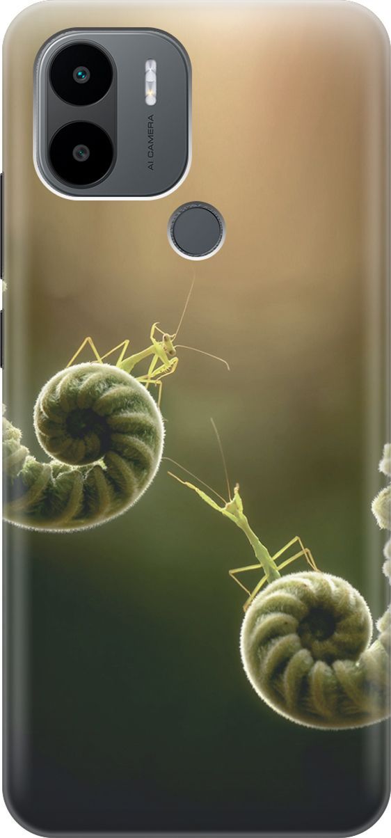

Силиконовый чехол на Xiaomi Redmi A1+ с принтом "Пара богомолов", Бежевый;зеленый, 158125