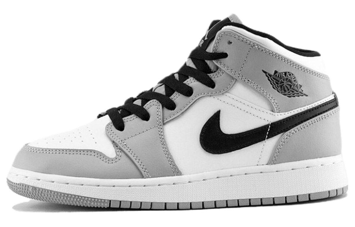 

Кеды унисекс Jordan Air Jordan 1 Mid LT Smoke GrayDior GS серые 38 EU, Серый, Air Jordan 1 Mid LT Smoke GrayDior GS