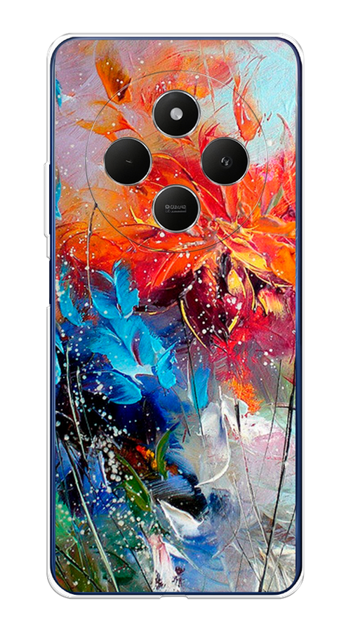 

Чехол на Xiaomi Redmi 14C/Poco C75 4G "Абстрактные цветы", Оранжевый;синий, 322950-1