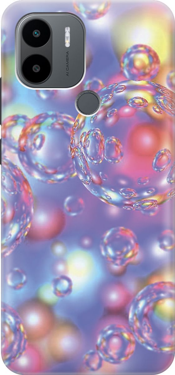 

Силиконовый чехол на Xiaomi Redmi A1+ с принтом "Необычные пузырьки", Белый;розовый, 158118