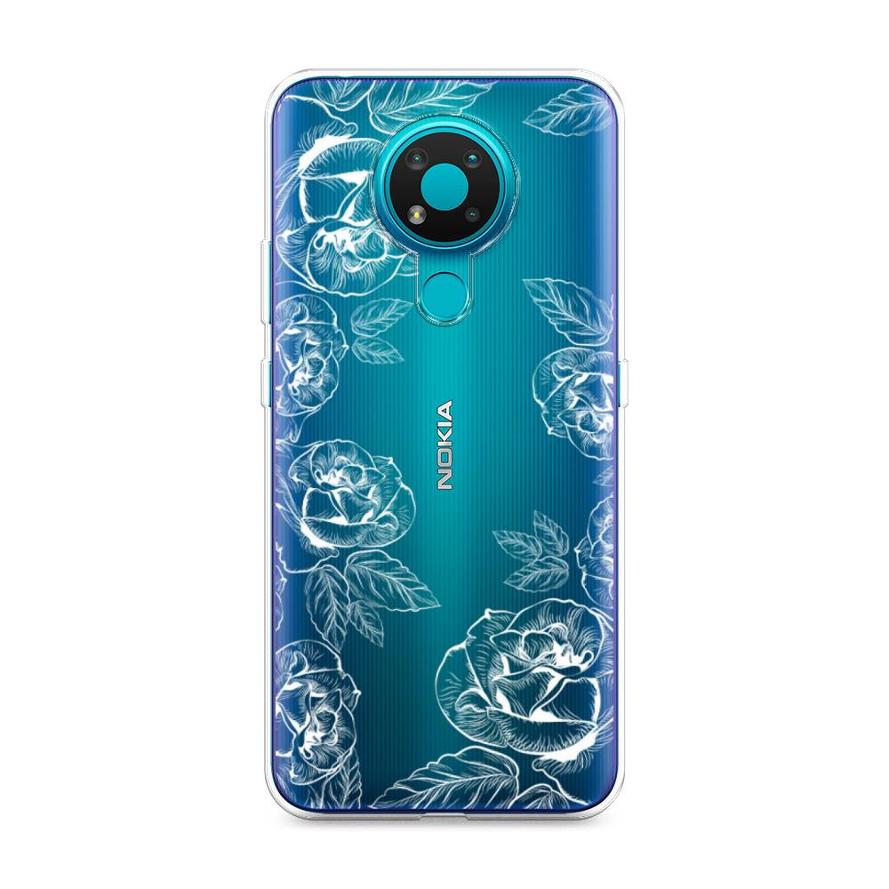 

Чехол на Nokia 3.4 "Розы графика", Черный;серый, 123750-2