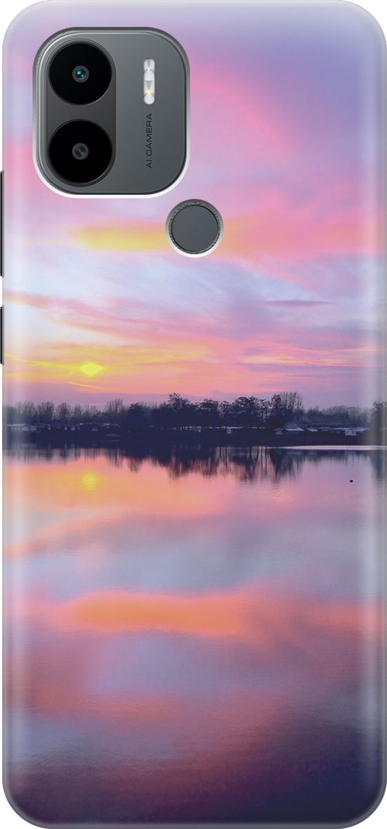 

Силиконовый чехол на Xiaomi Redmi A1+ с принтом "Зарево над рекой", Голубой;фиолетовый, 158128