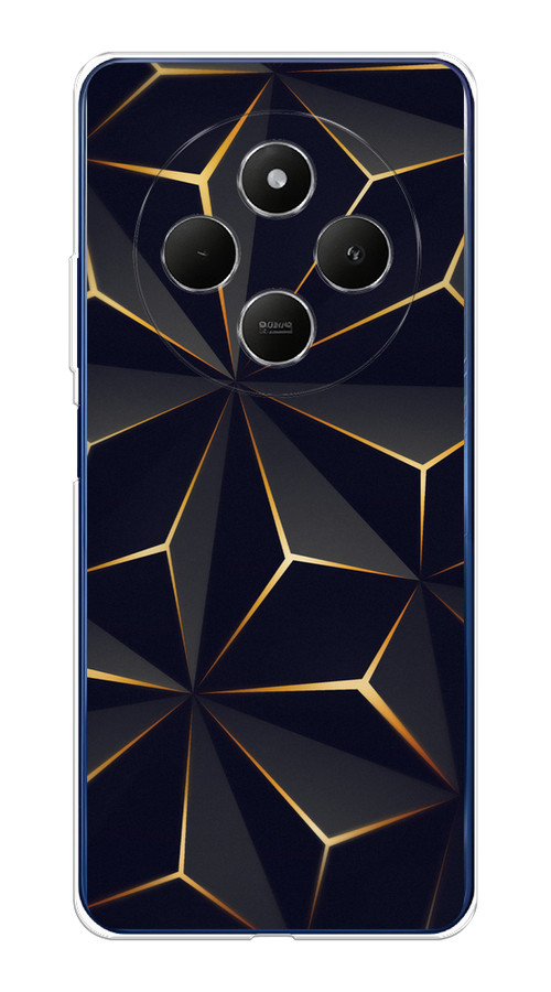 

Чехол на Xiaomi Redmi 14C/Poco C75 4G "Черные полигоны", Золотистый;черный, 322950-1