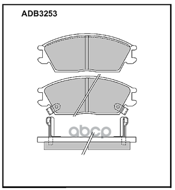 фото Колодки передние hyundai accent 05lantra 95pony 95getz 02 adb 3253 allied nippon арт. adb