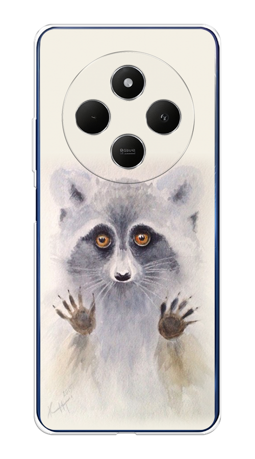 

Чехол на Xiaomi Redmi 14C/Poco C75 4G "Енот за стеклом", Бежевый;серый, 322950-1