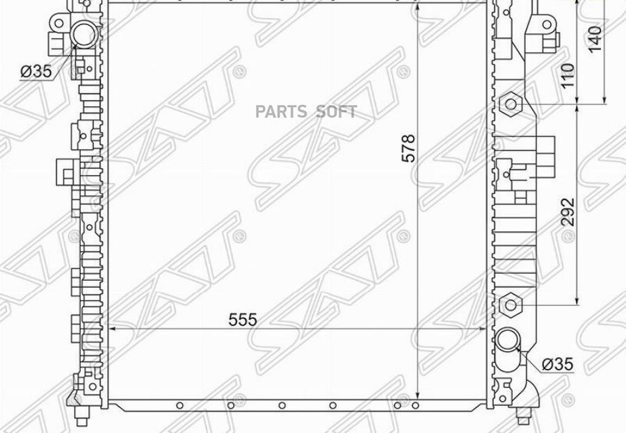 

Радиатор SSANG YONG KYRON 05-/ACTYON 2.3/2.0D 05-0