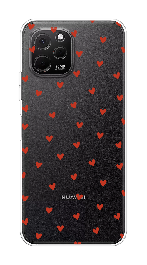 

Чехол на HuaweI Nova Y61 "Red hearts", Красный;прозрачный, 6120050-1