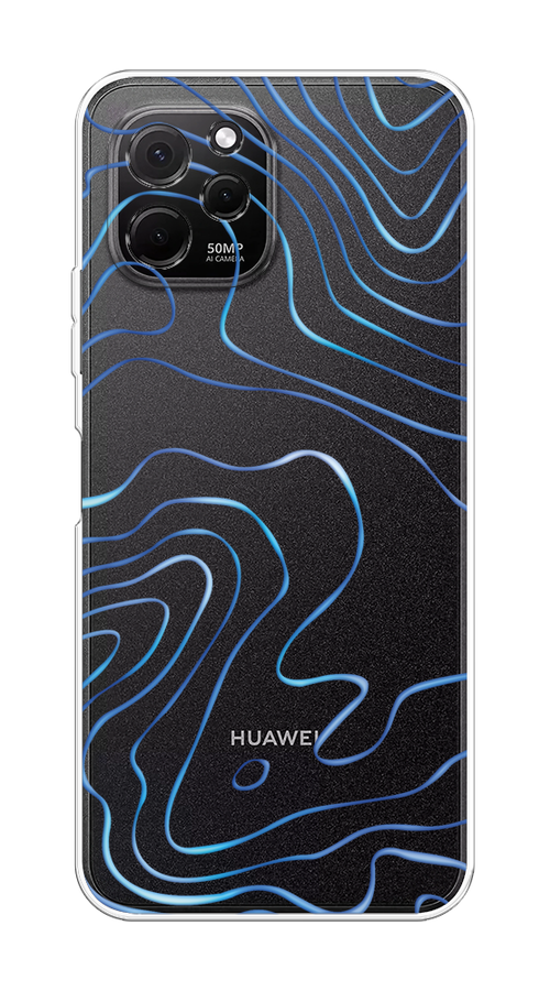 

Чехол на HuaweI Nova Y61 "Blue lines", Прозрачный;синий, 6120050-1