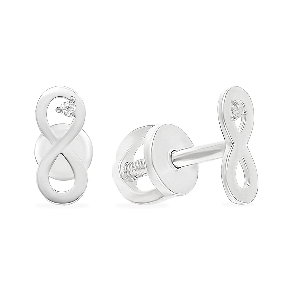 

Серьги пусеты из серебра 585Gold 702009312, фианит, 702009312