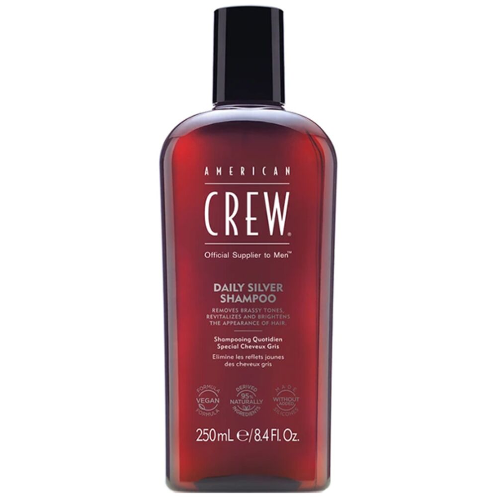 Ежедневный шампунь для седых волос American Crew Daily Silver Shampoo, 250 мл мужской гель для душа тонизирующий doccia shampoo