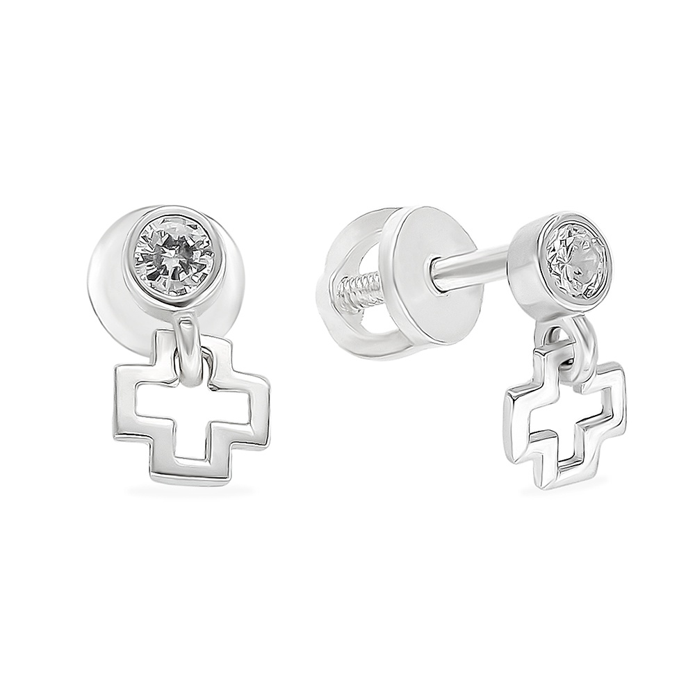 

Серьги из серебра с фианитом 585Gold 702009317, 702009317