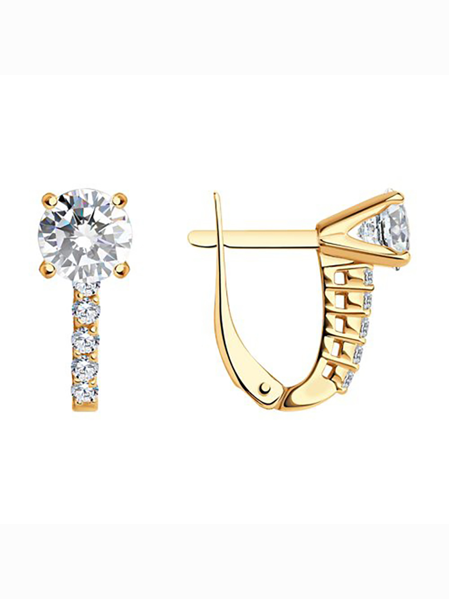 

Серьги из серебра 585Gold 702009277, фианит, 702009277