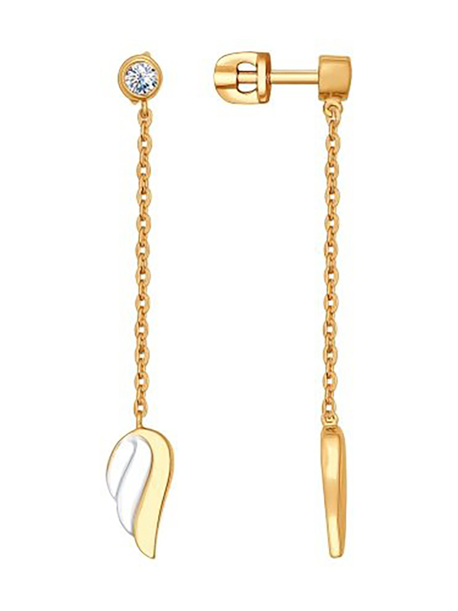 

Серьги подвески из серебра 585Gold 702009105, фианит, 702009105