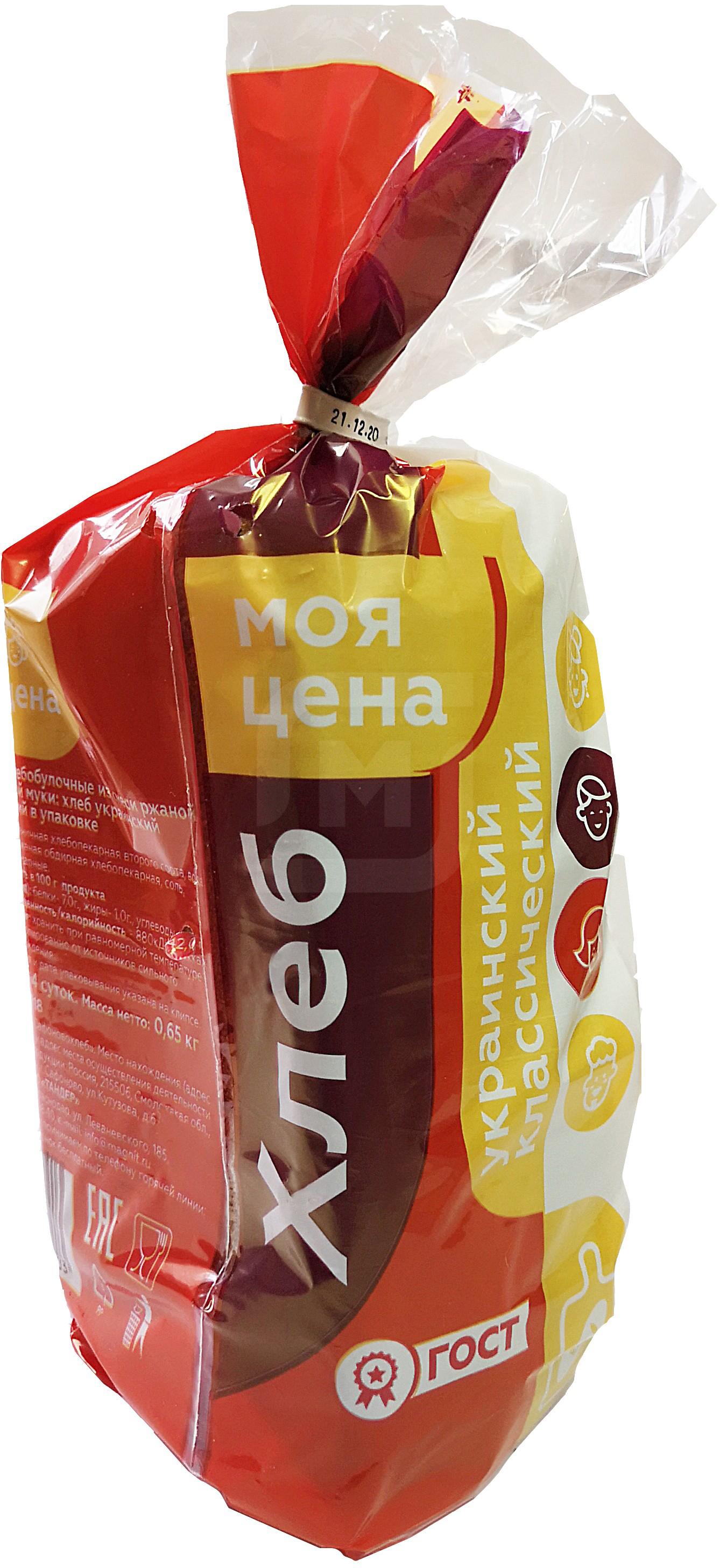 

Хлеб Моя цена Украинский ржано-пшеничный 650 г