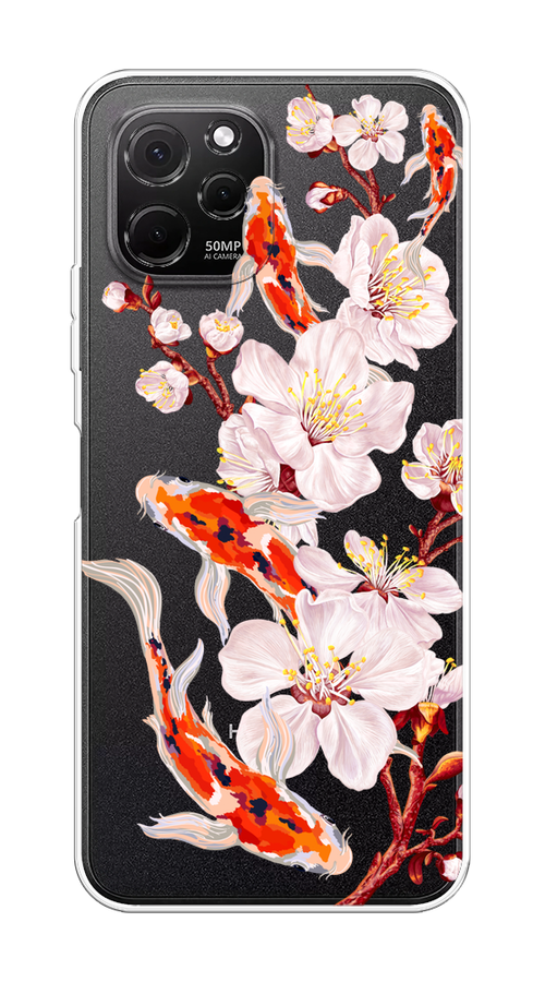 

Чехол на HuaweI Nova Y61 "Карпы и сакура", Оранжевый;розовый;бежевый;прозрачный, 6120050-1