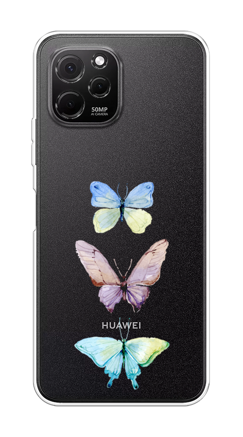 

Чехол на HuaweI Nova Y61 "Акварельные бабочки", Бирюзовый;розовый, 6120050-1