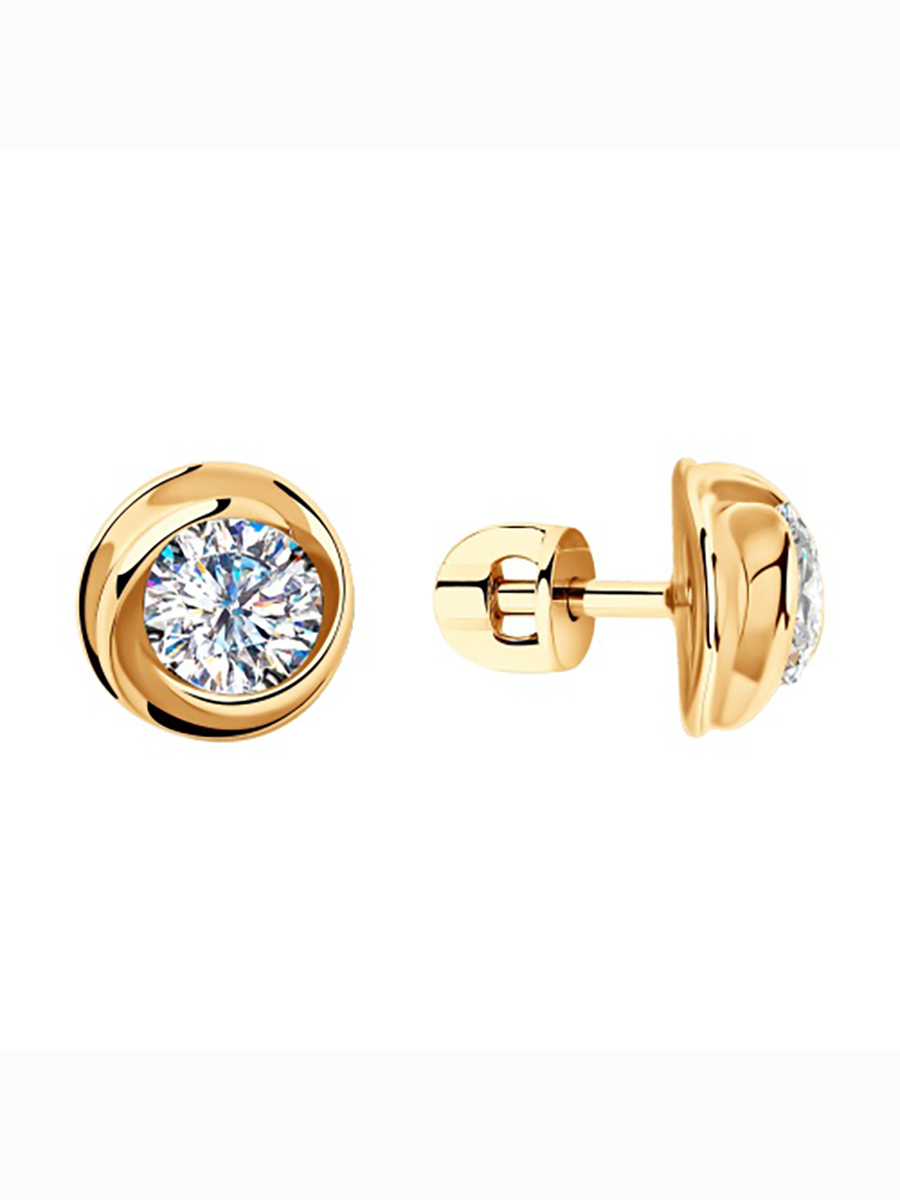 

Серьги пусеты из серебра 585Gold 702009153, фианит, 702009153