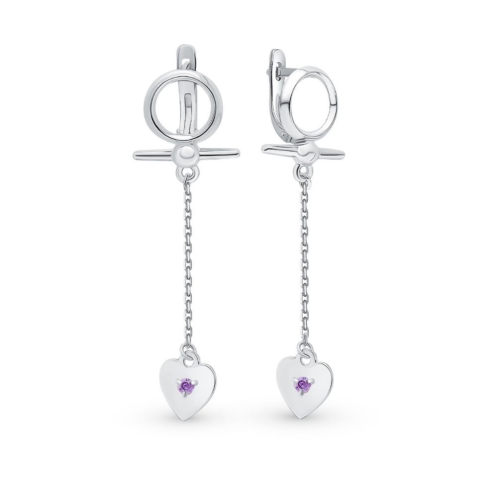 

Серьги из серебра с фианитом 585Gold 702009676, 702009676