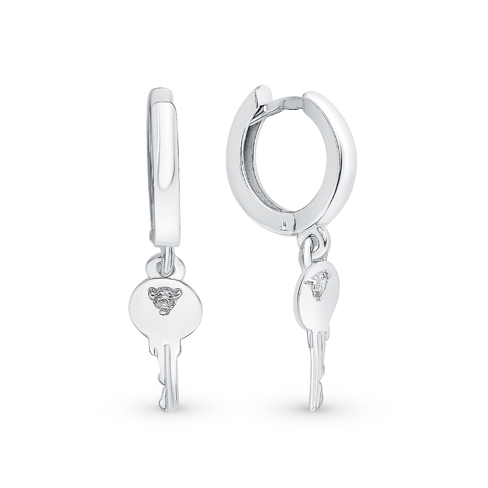 

Серьги из серебра с фианитом 585Gold 702009731, 702009731