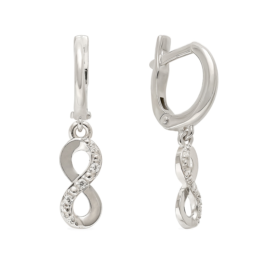 

Серьги подвески из серебра 585Gold 702009735, фианит, 702009735
