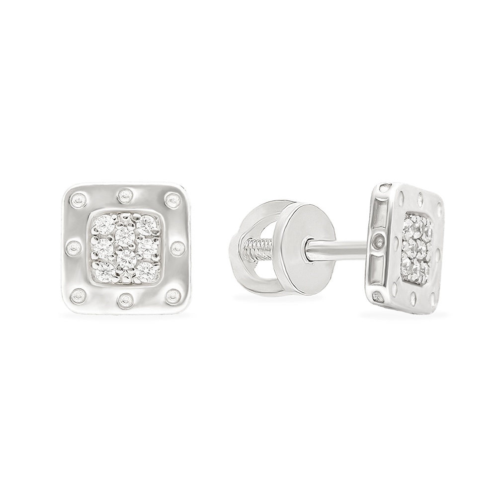 

Серьги пусеты из серебра 585Gold 702009744, фианит, 702009744