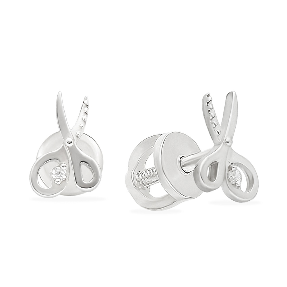 

Серьги пусеты из серебра 585Gold 702009658, фианит, 702009658