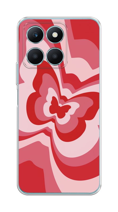

Чехол на Honor X6A "Бабочка в стиле хиппи", Красный;розовый, 6122050-1