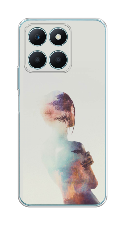 

Чехол на Honor X6A "Девушка-лес", Розовый;голубой;серый, 6122050-1