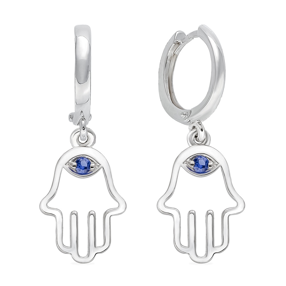 

Серьги конго из серебра 585Gold 702009679, фианит, 702009679