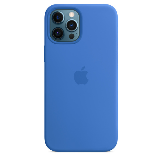 

Чехол для Apple iPhone 12 Pro Max MagSafe Silicone Case (закрытый низ) (синий)