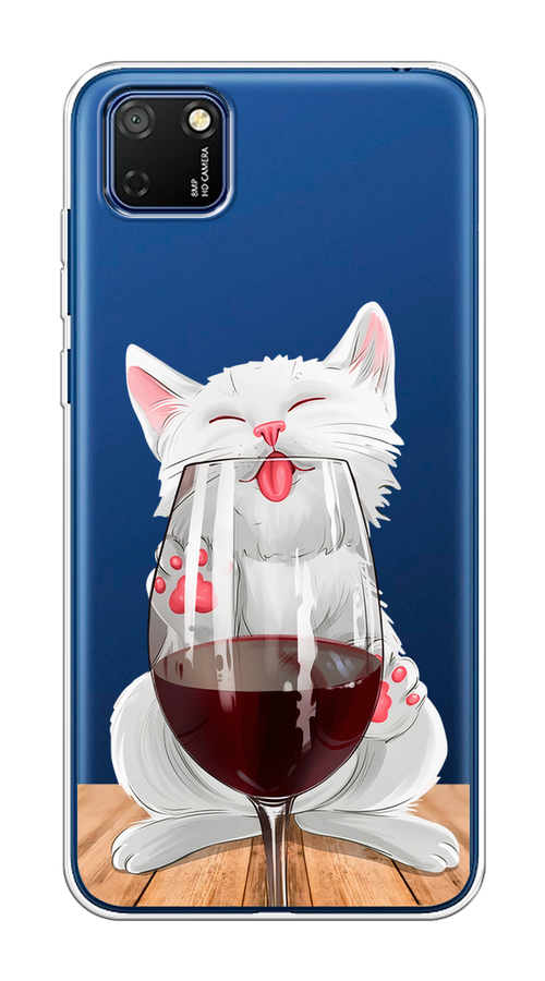 

Чехол на Honor 9S, Huawei Y5p "Кот с бокалом", Прозрачный;белый;красный, 6103750-1
