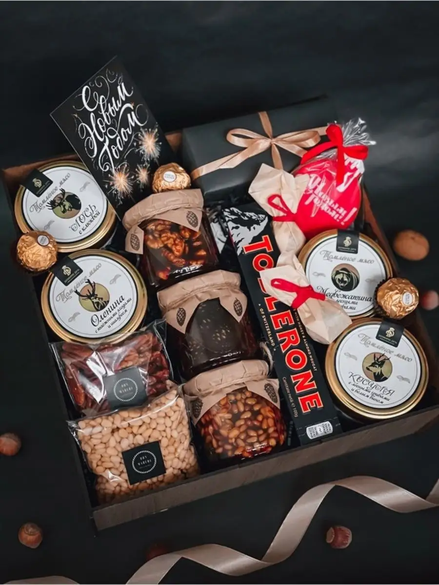 

Новогодний подарочный набор с деликатесами bon marche spb для настоящих мужчин, 3 кг