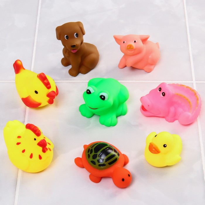 Набор игрушек для игры в ванне «Друзья», 8 шт, цвет МИКС