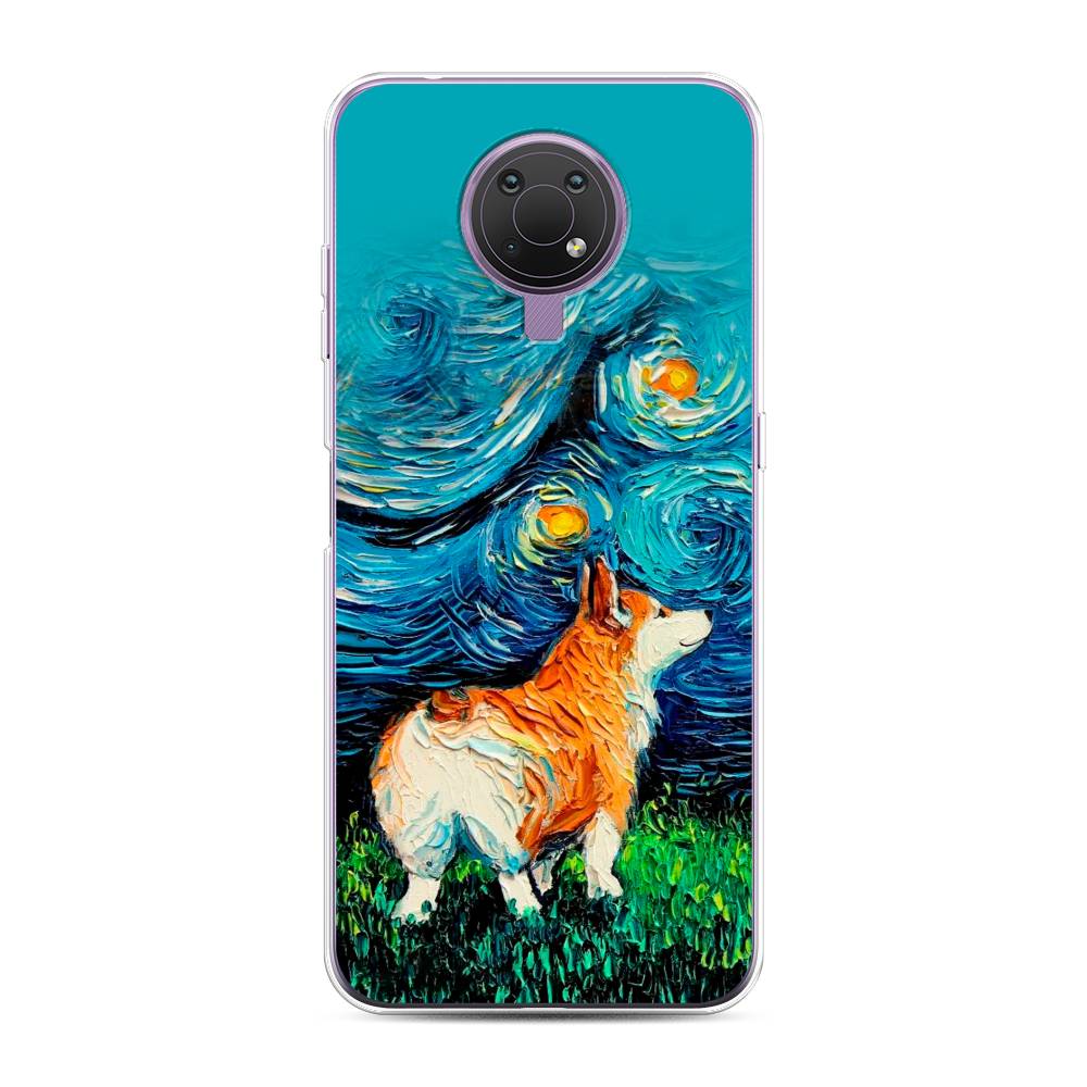 

Чехол на Nokia G20"Корги звёздная ночь", Коричневый;белый;зеленый, 124050-1