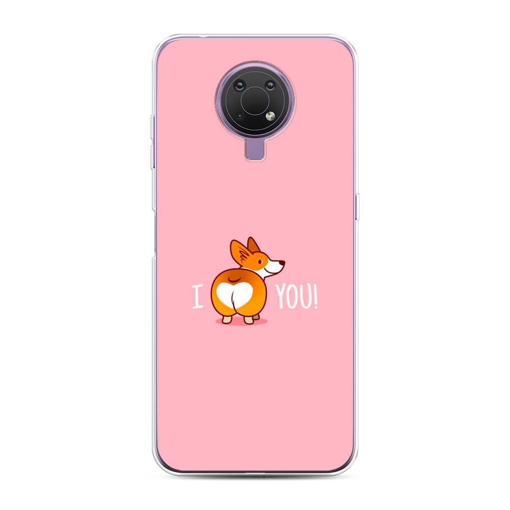 

Чехол на Nokia G20"Корги I love you", Розовый;коричневый;белый, 124050-1