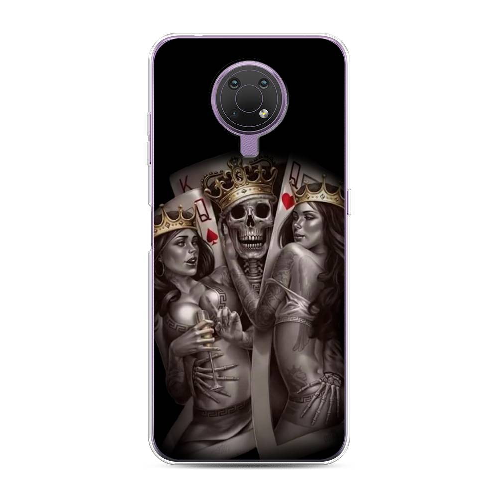 

Чехол на Nokia G20"Карты король и королевы", Серый;желтый, 124050-6