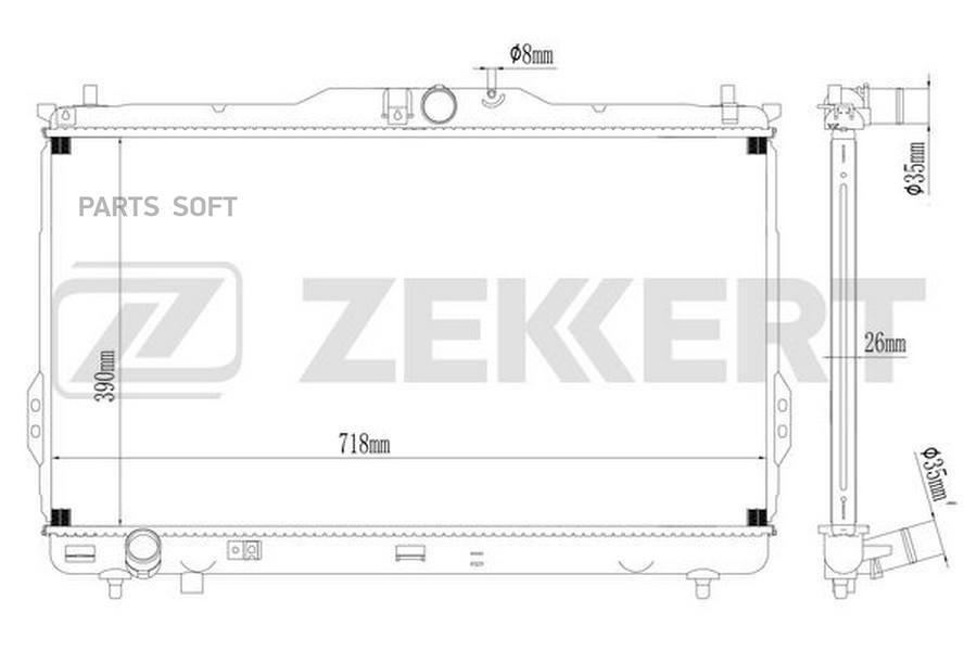 

Радиатор Охлаждения Двигателя Hyundai Santa Fe 03- Zekkert арт. mk-1417