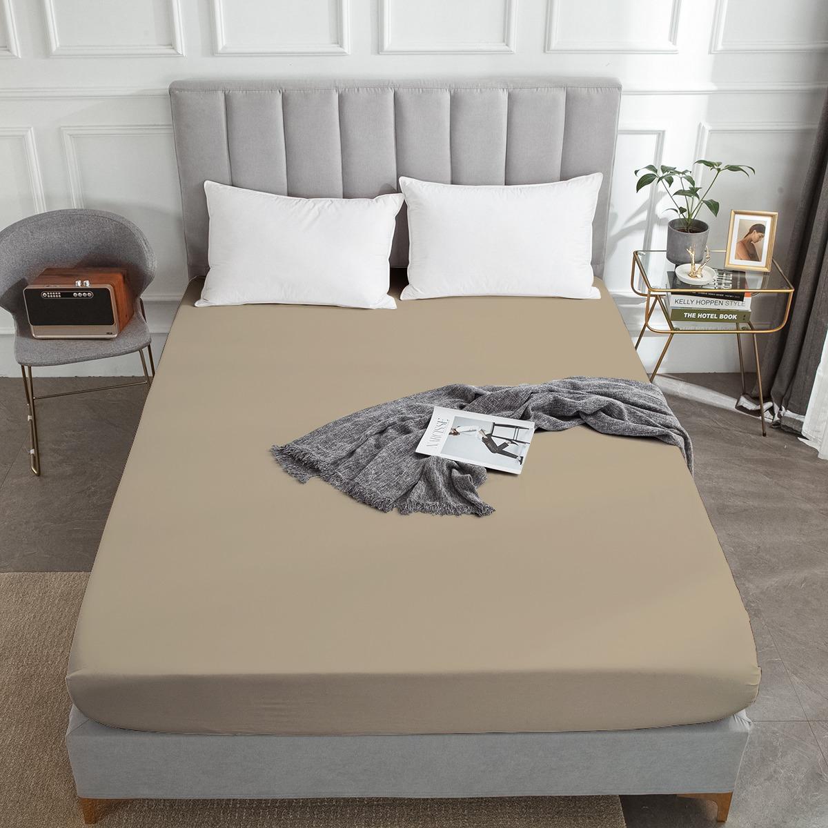 Простыня Monocolor гк резинка 155719 200х200 см какао