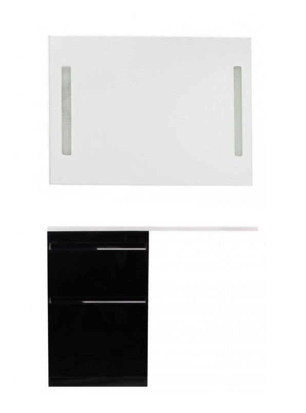

Style Line Комплект мебели Даймонд 120 L Люкс Plus напольный черный