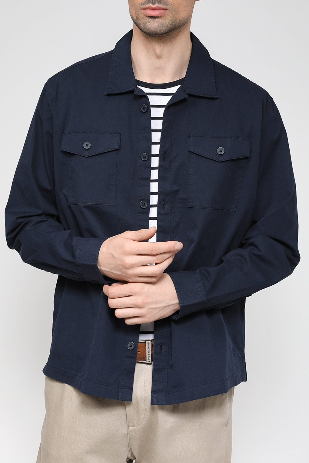 

Рубашка мужская Esprit Casual 013EE2F302 синяя M, Синий, 013EE2F302