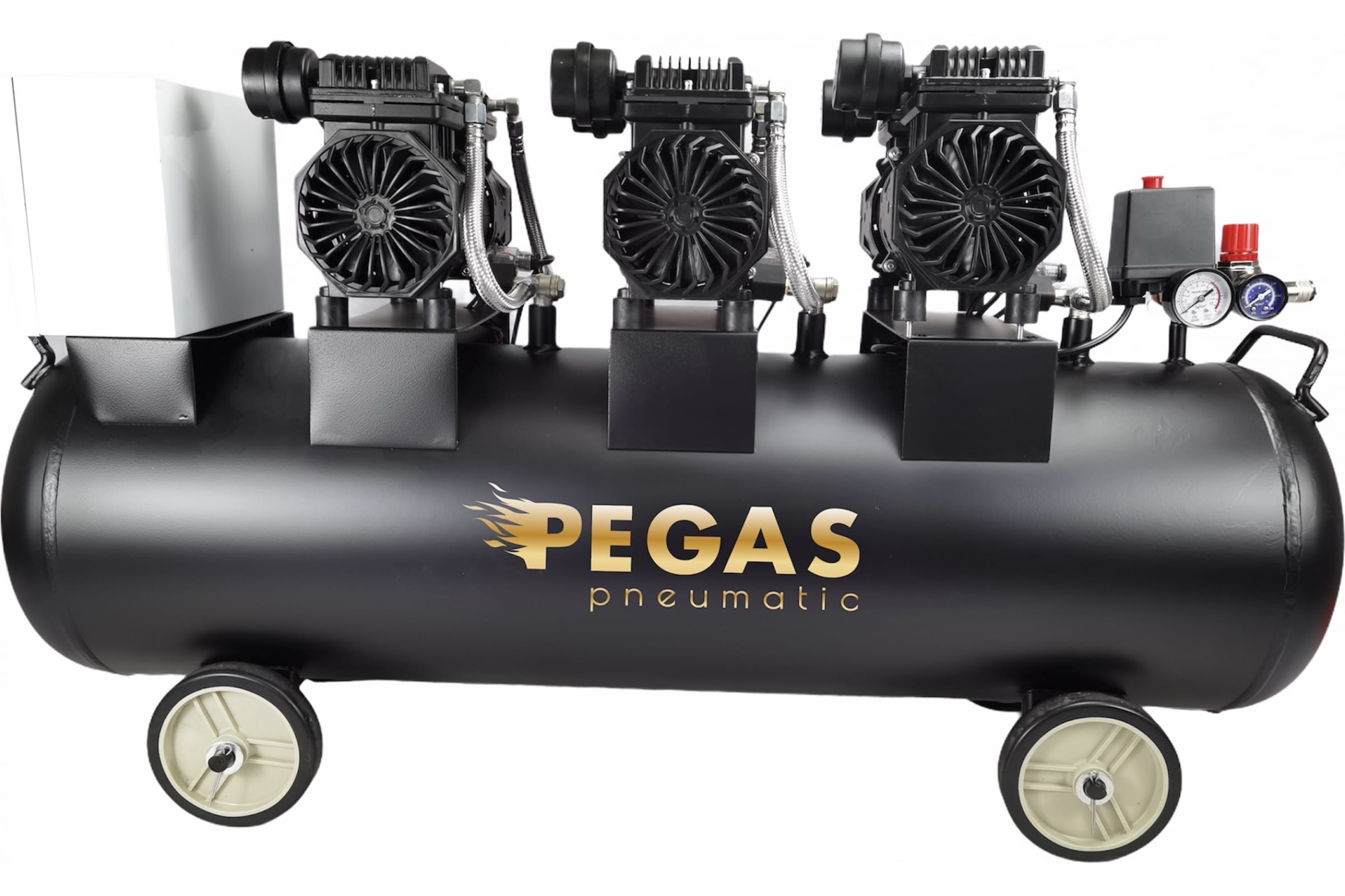 Pegas pneumatic Бесшумный компрессор PG-4200 120л, 460 л/мин, 4.2квт безмасляный 6623