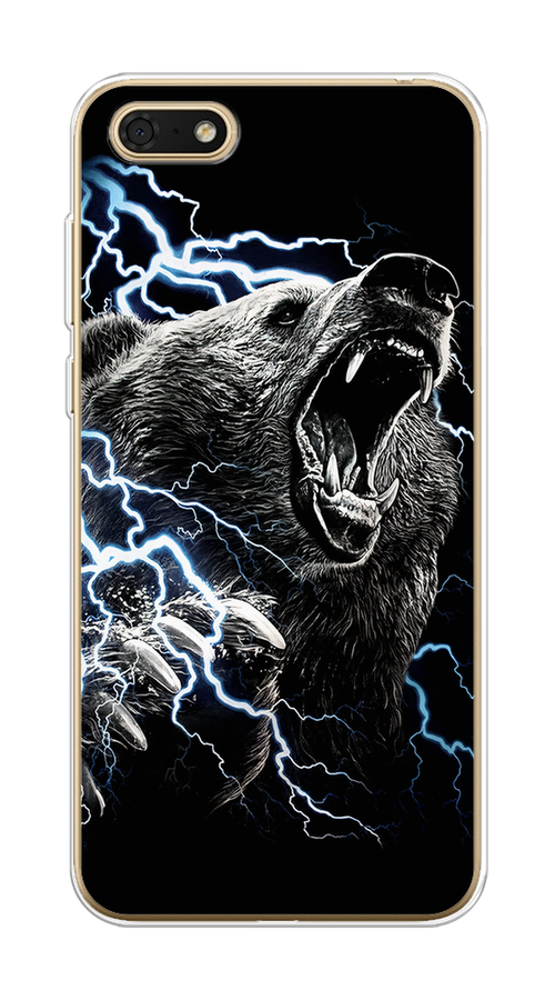 

Чехол на Honor 7A/7A Prime/Y5 Prime 2018/Y5 2018 "Гроза и медведь", Черный;серый;серебристый, 6105850-1