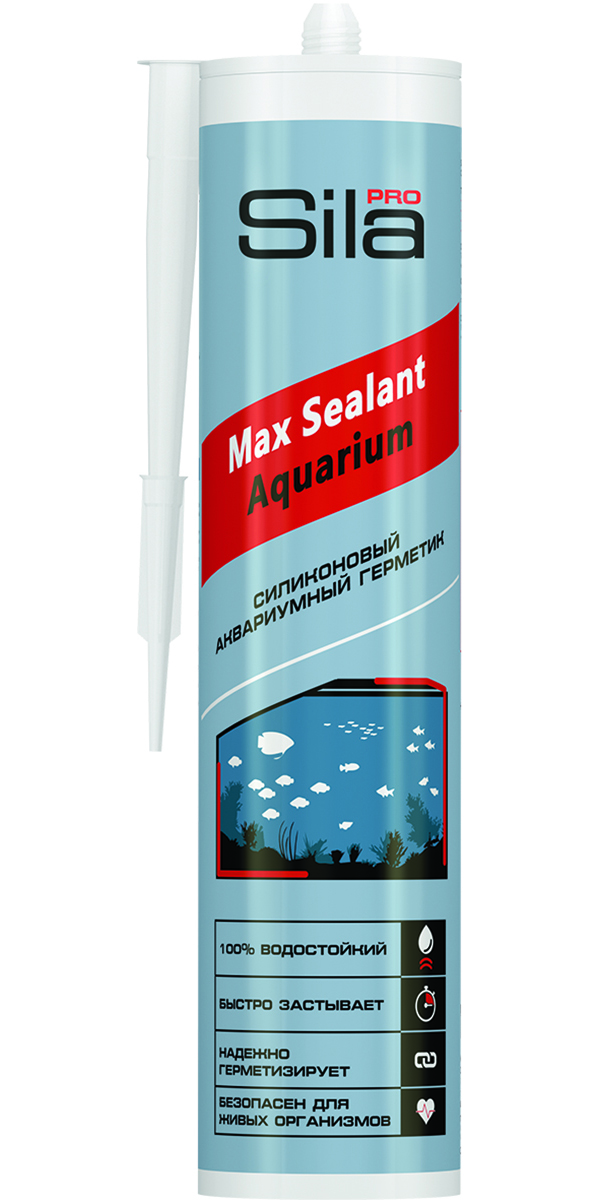 фото Герметик sila pro max sealant, aq, силиконовый аквариумный, чёрный, 290 мл