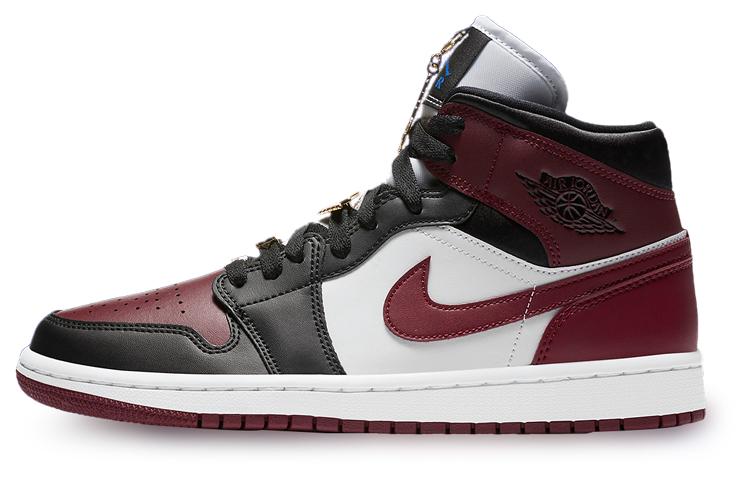 

Кеды унисекс Jordan Air Jordan 1 mid maroon разноцветные 38 EU, Разноцветный, Air Jordan 1 mid maroon