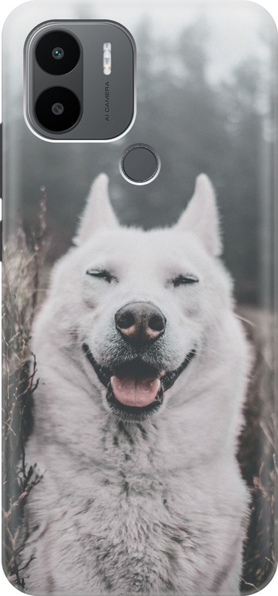 

Силиконовый чехол на Xiaomi Redmi A1+ с принтом "Довольный пес", Серый;черный, 158127