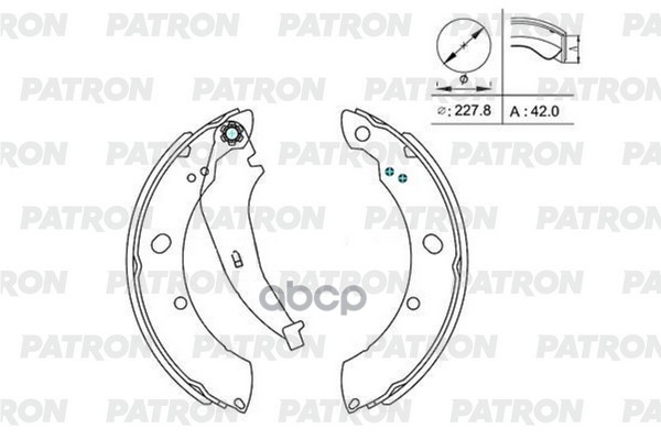 

Колодки тормозные барабанные 228х42\ VW Polo Sedan RUS, Skoda Rapid 1.6 10> PATRON PSP015