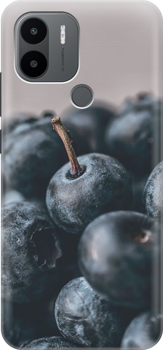 

Силиконовый чехол на Xiaomi Redmi A1+ с принтом "Голубика", Розовый;черный, 158133