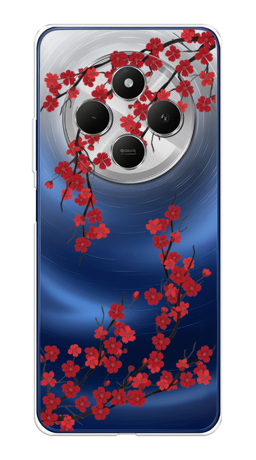 

Чехол на Xiaomi Redmi 14C/Poco C75 4G "Красная сакура", Красный;черный, 322950-1